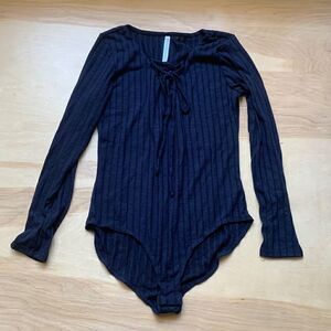Forgotten Grace Navy Bodysuit